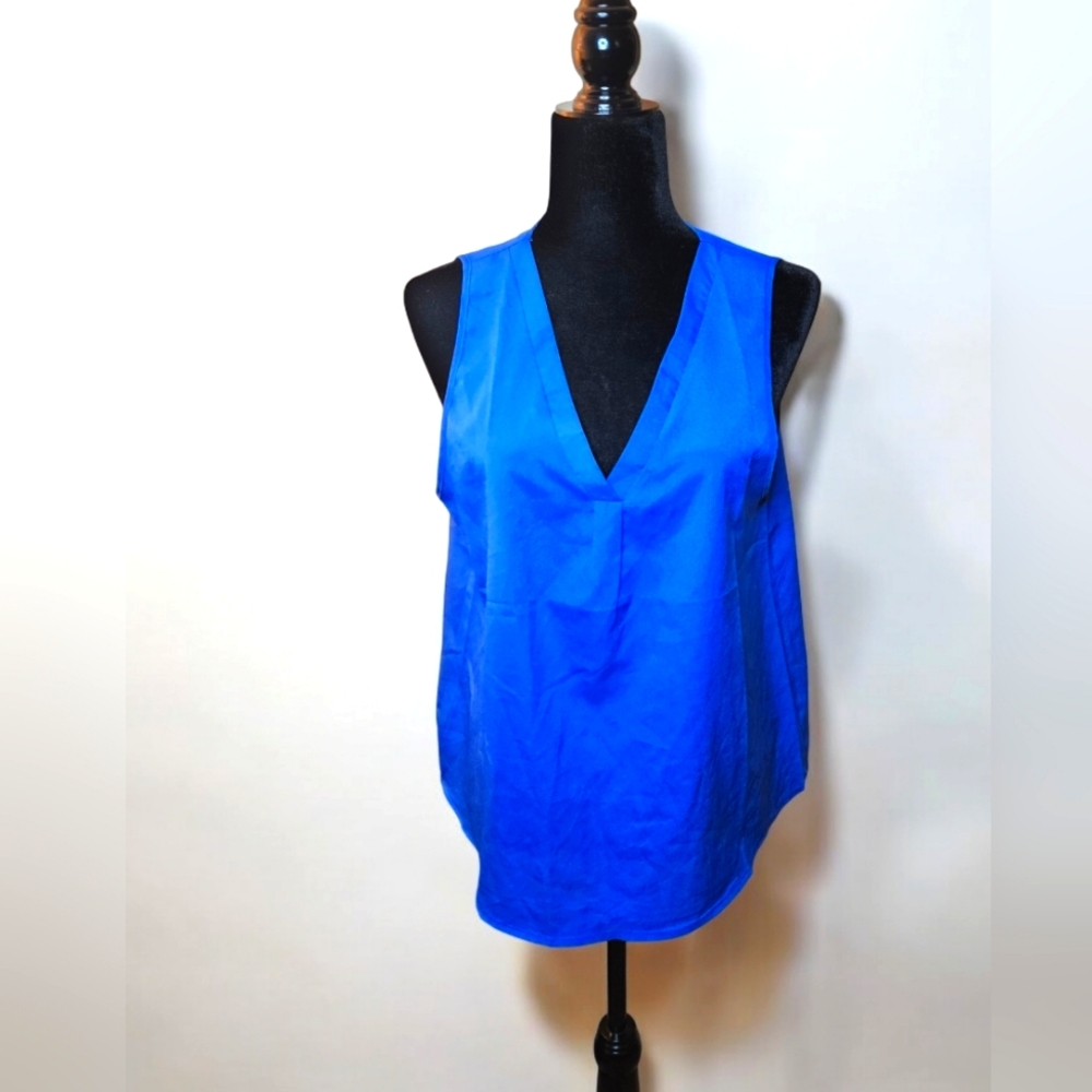 Stunning Blue V-Neck Layering Tank Top/Blouse Size L